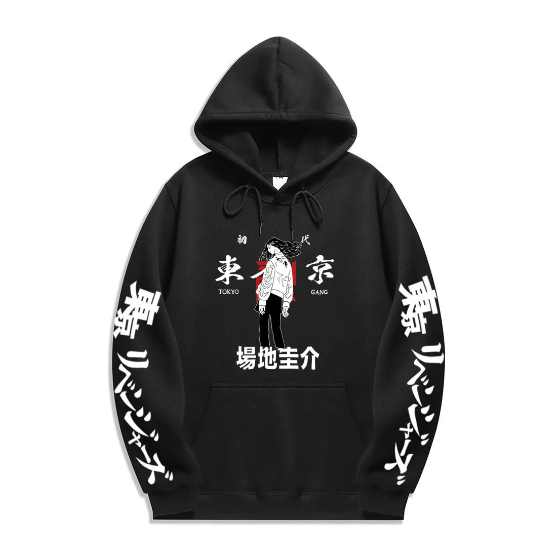 

Свободные японские осенне-зимние мужские пуловеры с капюшоном в стиле японского аниме «Токийский мстители» с принтом в виде простоты унисе...