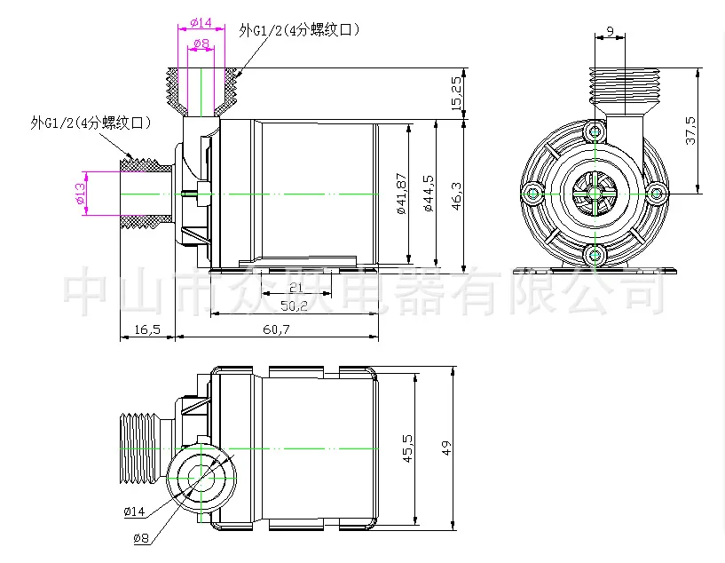 800L/ч 5 м DC 12V 24V Солнечный безщеточный Водяной циркуляционный насос для воды