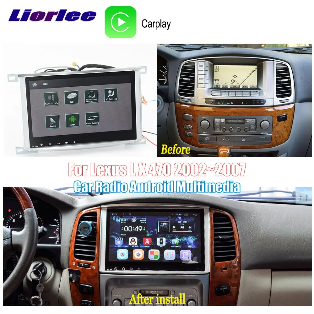Автомобильный мультимедийный плеер на Android для Toyota Land Cruiser 100 2002 2007 Carplay GPS