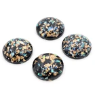 20 мм 10 шт.лот Новая мода Черный цвет Встроенная металлическая фольга плоская задняя Смола Кабошоны Cameo-V6-11