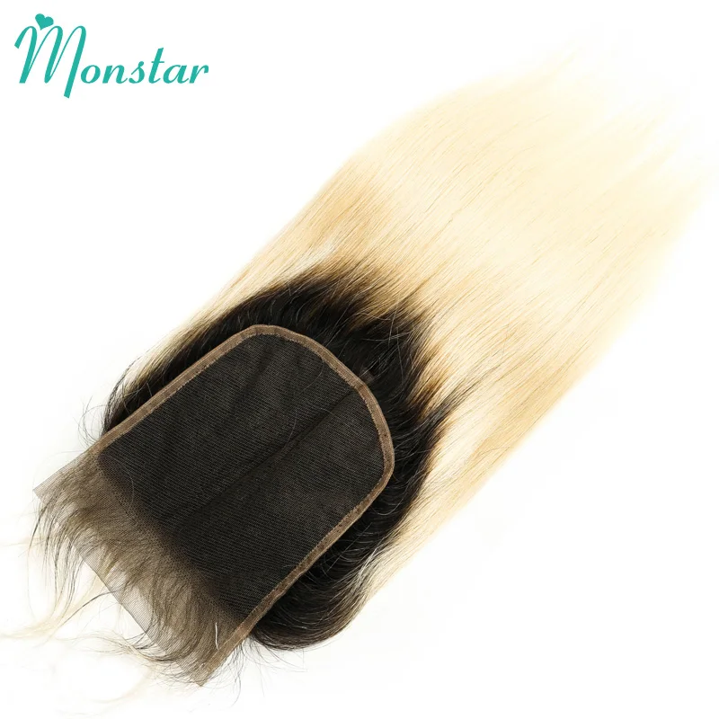Monstar 1B 613 медовый блонд Омбре перуанские Remy прямые человеческие волосы свободная
