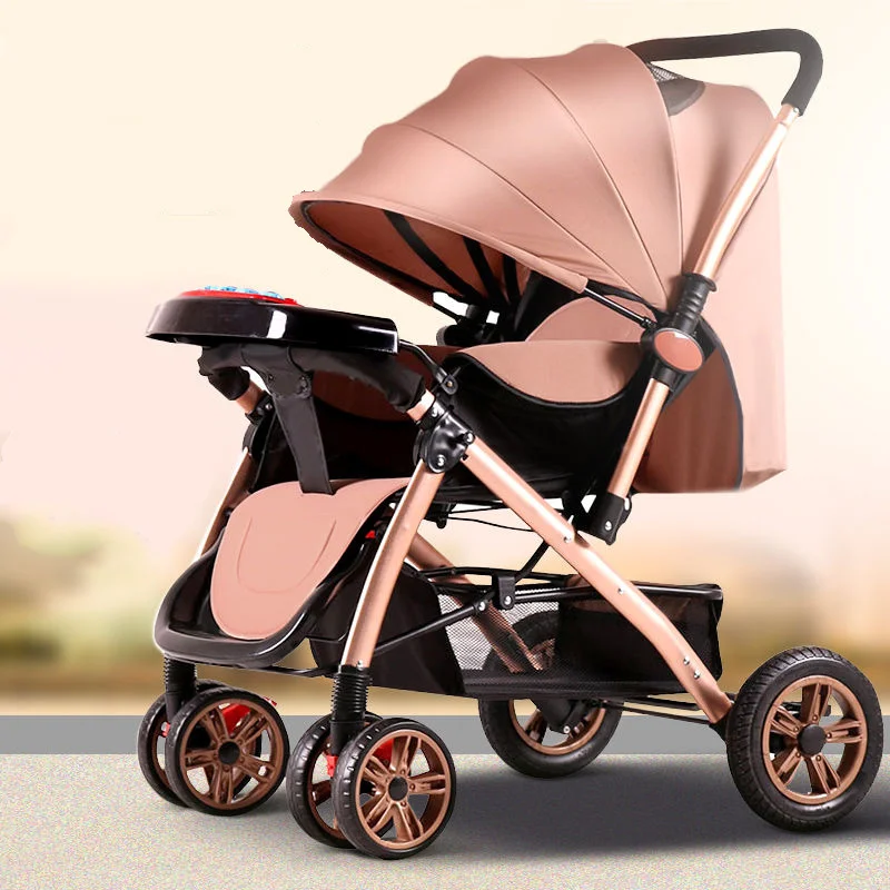 Baby Stroller 3 In1 High View Pram Landscape Baby Carriage 360 Rotation Travel System 0-3 Y Lightweight 2 In 1 Baby Strollers