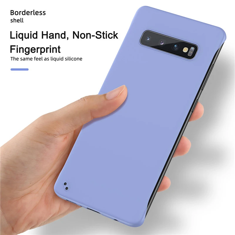 Тонкий Жесткий ПК Безрамное чехол для телефона для samsung Galaxy S9 S10 плюс S10e Примечание 10+ A10 A20 A30 A40 A50 A70 A7 A750 резиновый матовый чехол