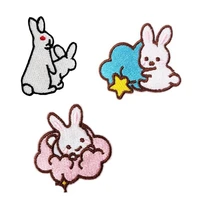 20pcslot luxury embroidery patch cartoon animal bunny hippo rabbit star flower clothing decoration craft diy applique