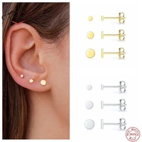 canner 3 pcs real 925 sterling silver small cute simple stud earrings for women piercing earring earings jewelry pendientes