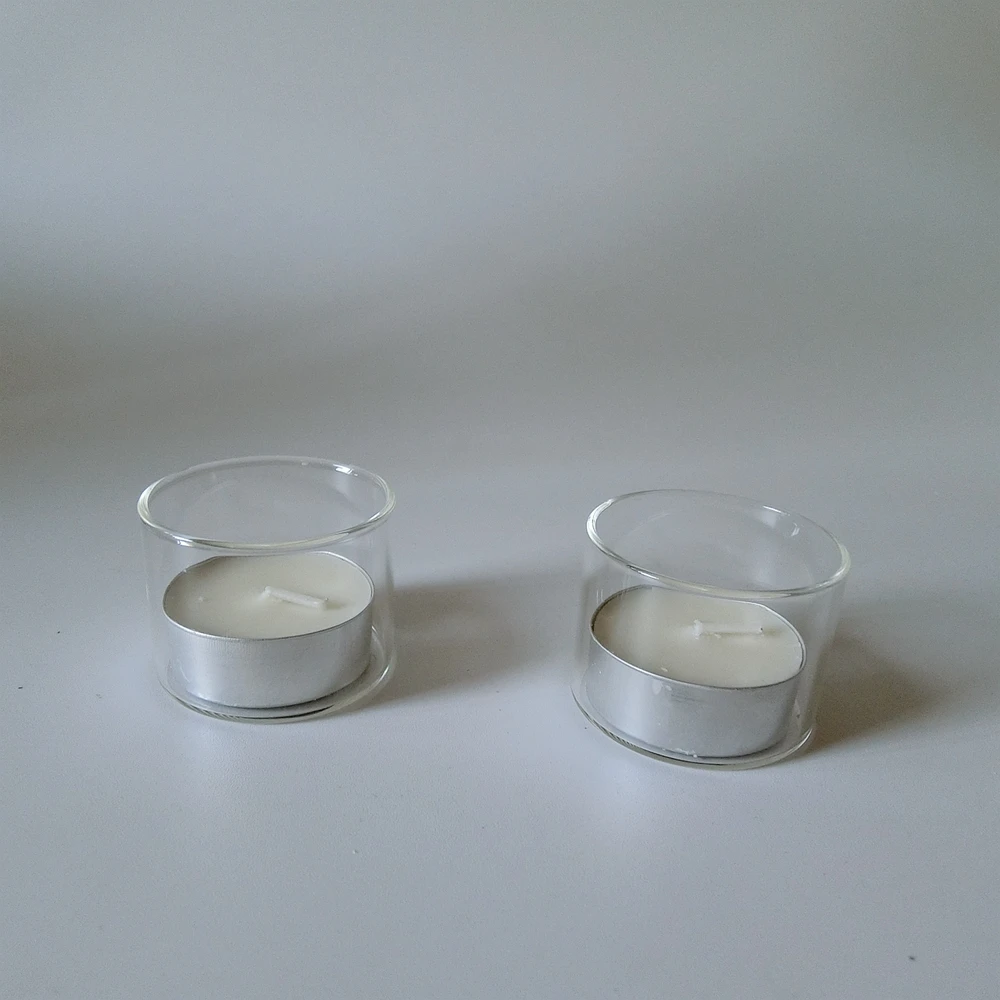 Свечка в прозрачном стекле держатель 45x33 мм|Подсвечники| |