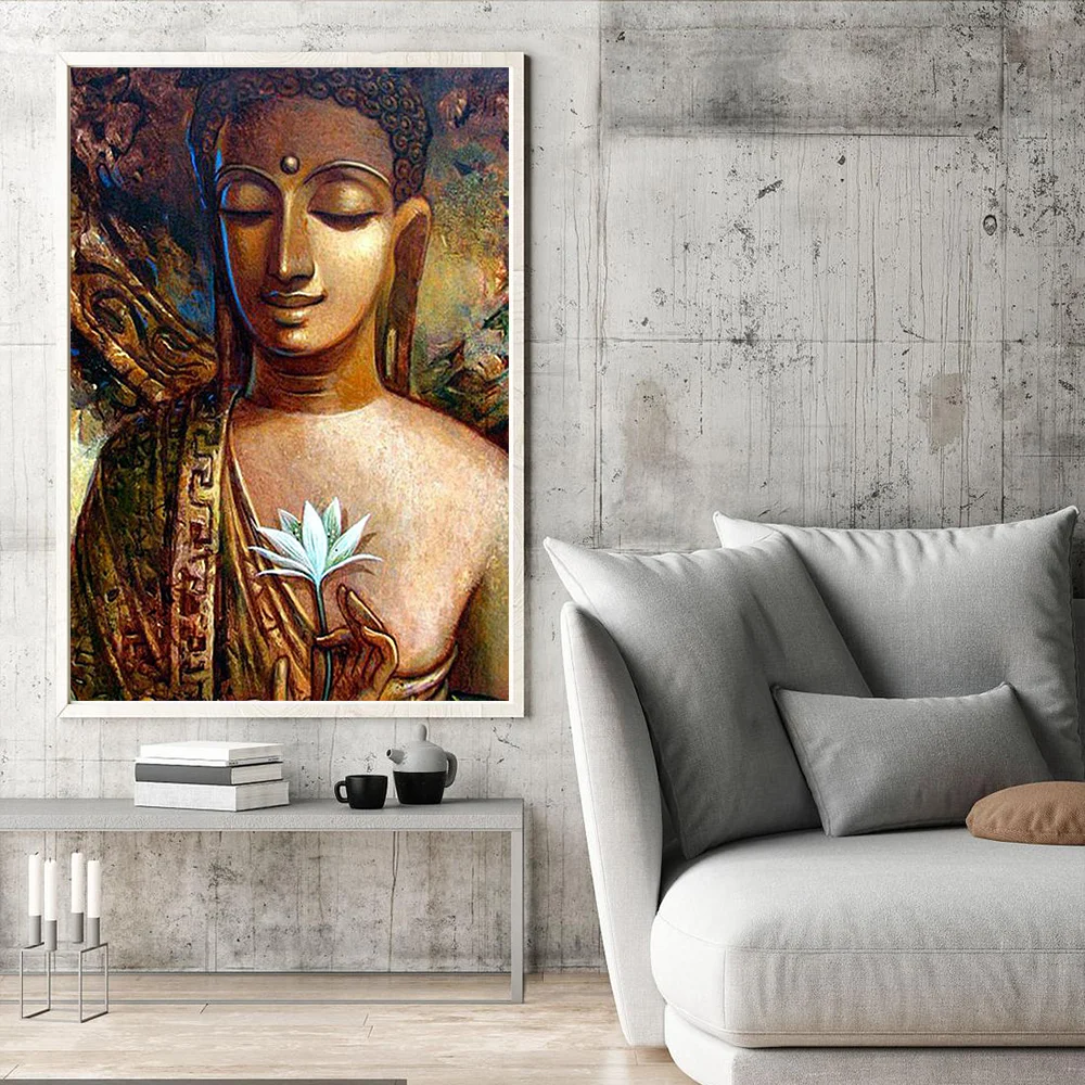 Алмазная 5D картина сделай сам Набор для вышивки крестиком религиозного Будды