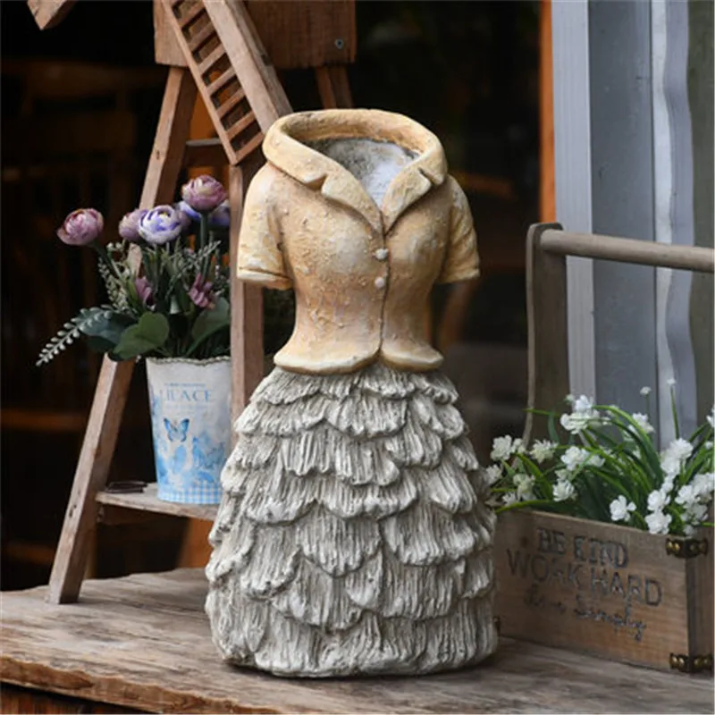 

Bao Guang Ta Creative Personality Dress Big Flower Pot Succulent Green Stalk Plant Courtyard Potted Home Decor Flowerpot A2428