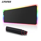 Игровой коврик для мыши RGB, большой Яркий светящийся коврик для ПК, настольного компьютера, 7 цветов светодиодный светильник Ки, настольные коврики для клавиатуры