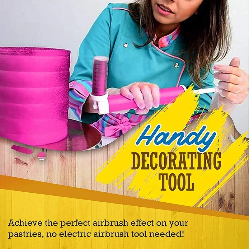 

Food Grade Manual DIY Cake Decoration Spray Gun Watering Powder Tube Cake Decorating Kitchen Baking Tool Pastry Bread Accessory