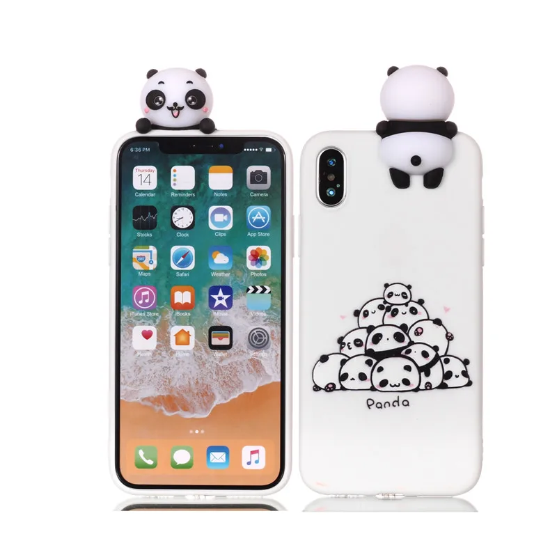 3D мягкий силиконовый чехол из ТПУ для iPhone SE 2020 5 5S с милой пандой единорогом кошкой
