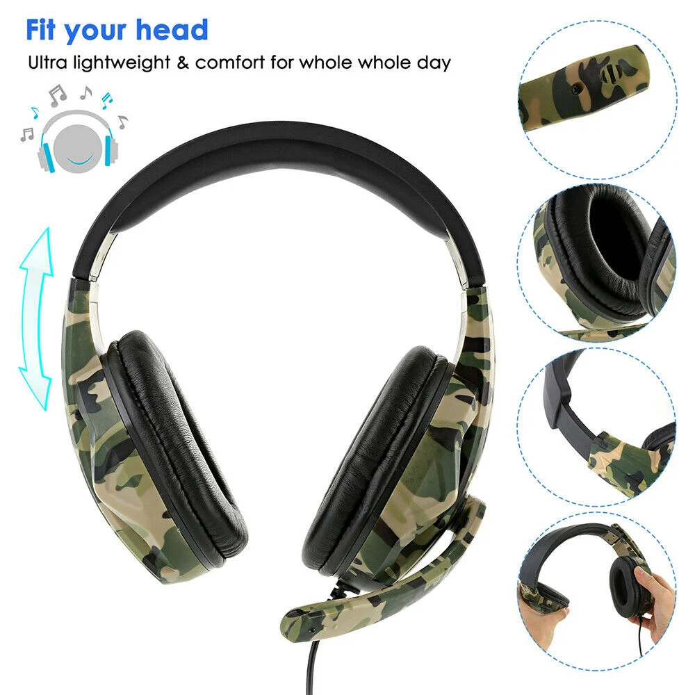 

Professional Gamer Gaming Headset 3.5mm Wired HIFI Stereo Bass Headphones For Computer PS4/XBOX/Phone With Mic Music Earphones