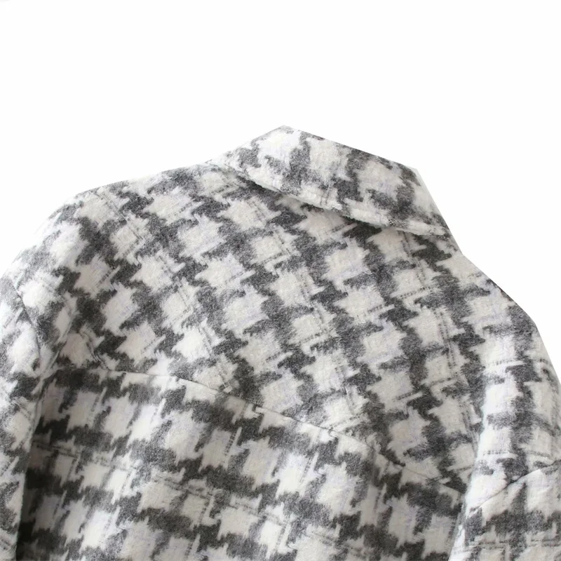 

PUWD Casual Women Single Breasted Loose Jackets 2021 Summer Fashion Ladies Plaid Texture High Street Coat Girls Chic Outwear