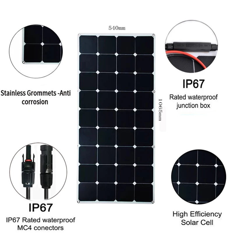 Солнечные панели Sunpower 100 Вт 200 12 В 24 32 шт. солнечная пластина 23% эффективность