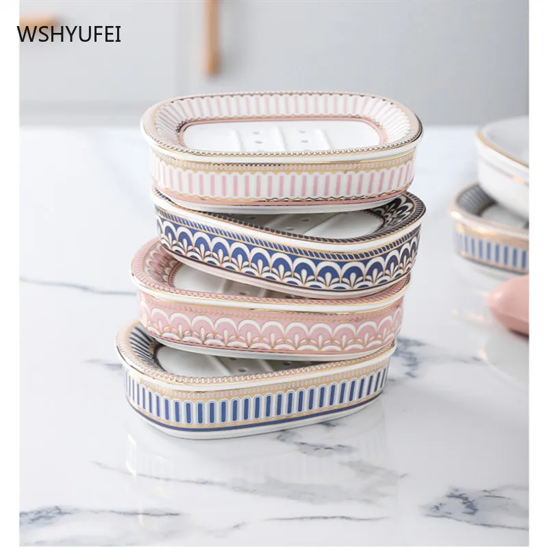 nordic light luxury ceramic soap dish soap container jewelry watch storage rack hotel household shower tray bathroom decoration free global shipping