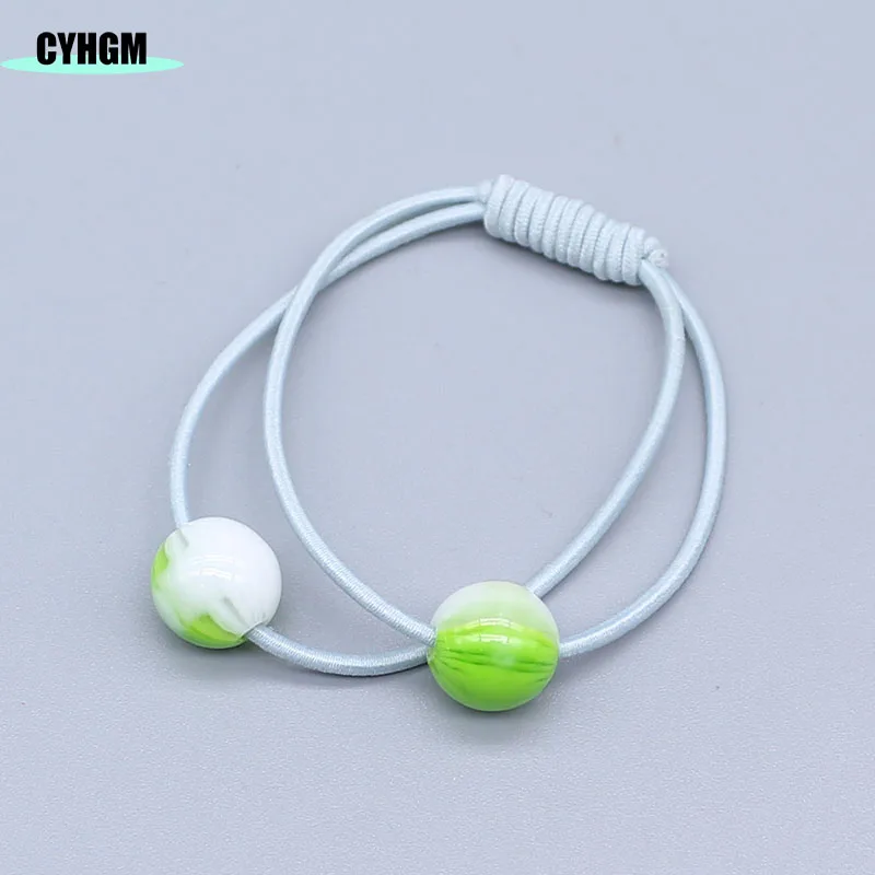 G016-green-green Эластичные резинки для волос для девочек кавайные резинки для волос украшения желе бант satynowa gumka cheveux femme аксессуары для волос бренд G016 - Цвет: G016-green-green