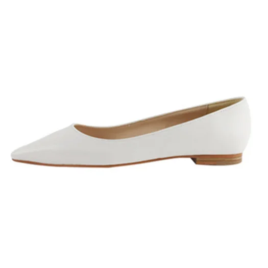 Белый glitter ladies gray grey flats large size yellow slip on patent leather pointed toe women work plain designer shoes china - Цвет: Белый