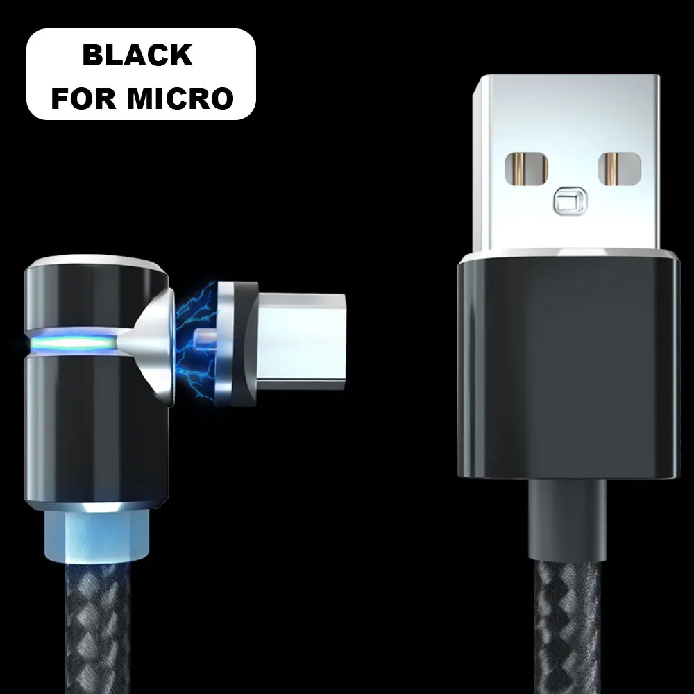 Black for Micro Vanniso 2 м 2.4A Быстрый Магнитный кабель для iPhone XS X XR 7 Micro USB быстрое зарядное устройство Тип C Магнитный шнур телефонный кабель для samsung A50 - Цвет: Black for Micro