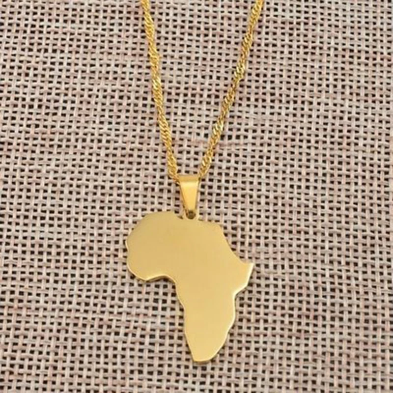 

Classic Africa Map Necklace&Pendant For Women and Men Necklace Silver Color Collier Afrique Jewelry XL071