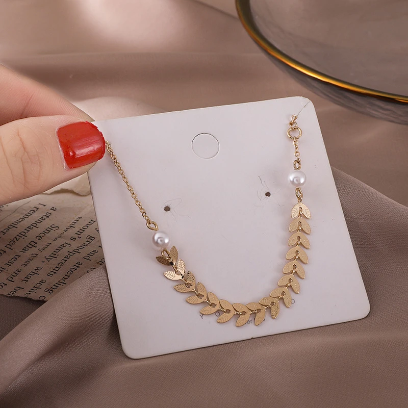 

Luokey 2020 New Fashion Women Clavicle Chain Choker Necklace Gold Color Simulated Pearl Necklaces Best Friend Lucky Jewelry Gift
