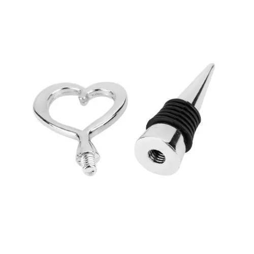 

10 piece heart shaped red wine bottle opener stopper set wedding gifts