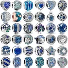 Оригинальный Новый S925 очаровательные синие шармы снежинки Корона O океанская Морская звезда очаровательные звезды Бусины Подходит для популярного браслета DIY ювелирные изделия