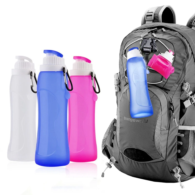 Креативная Складная Силиконовая бутылка для питья 500 мл Спортивная воды