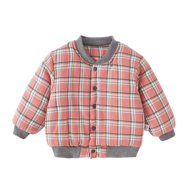 

Children plaid cotton-padded jacket warm cotton-padded jacket tide winter baby cotton-padded jacket thin cotton liner boys girls