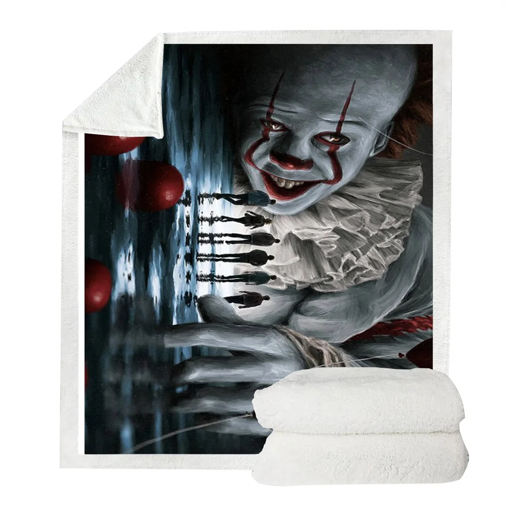 BZKH1377 Stephen King's It Chapter 3d печать путешествия постельные принадлежности выход пледы Флисовое одеяло-покрывало одеяло на искусственном меху диван квилт для софы крышка - Цвет: BZKH1377