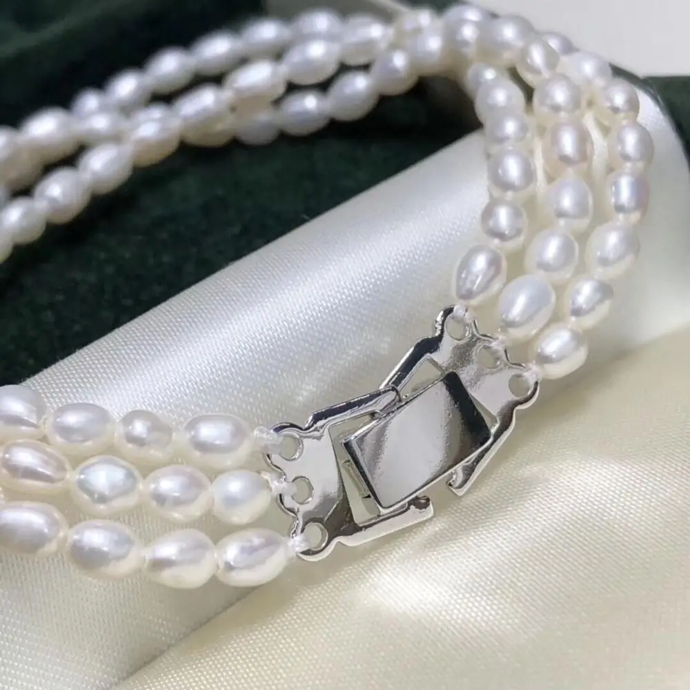 Fine Jewelry Natural Fresh Water 3-4mm Peals Bracelets for Women Pearls | Украшения и аксессуары