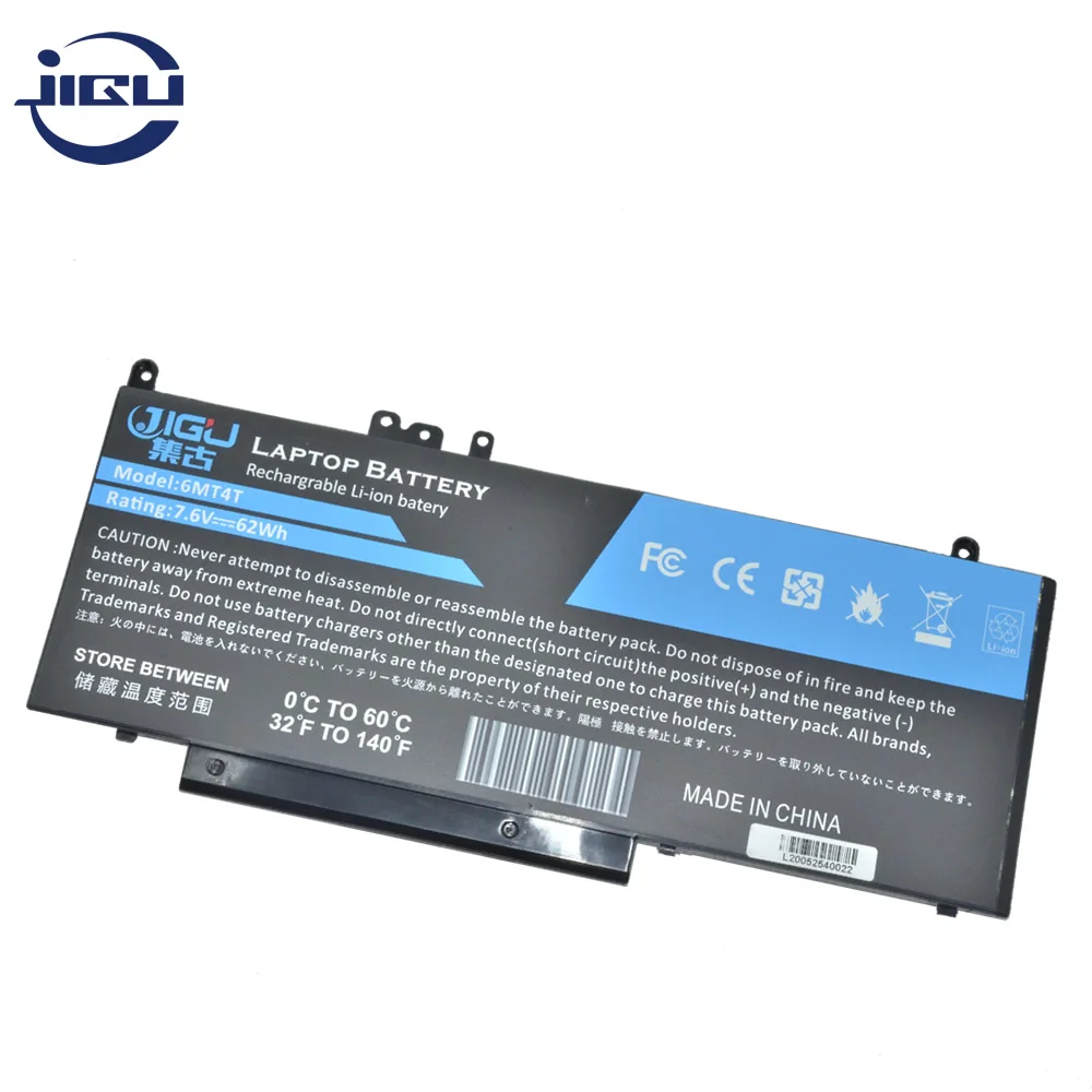 

JIGU New Laptop Battery 6MT4T R9XM9 HK60W ROTMP 0WYJC2 451-BBLK VMKXM For DELL For Latitude 14-5000 14-E5470 E3550 7.6V 62Wh