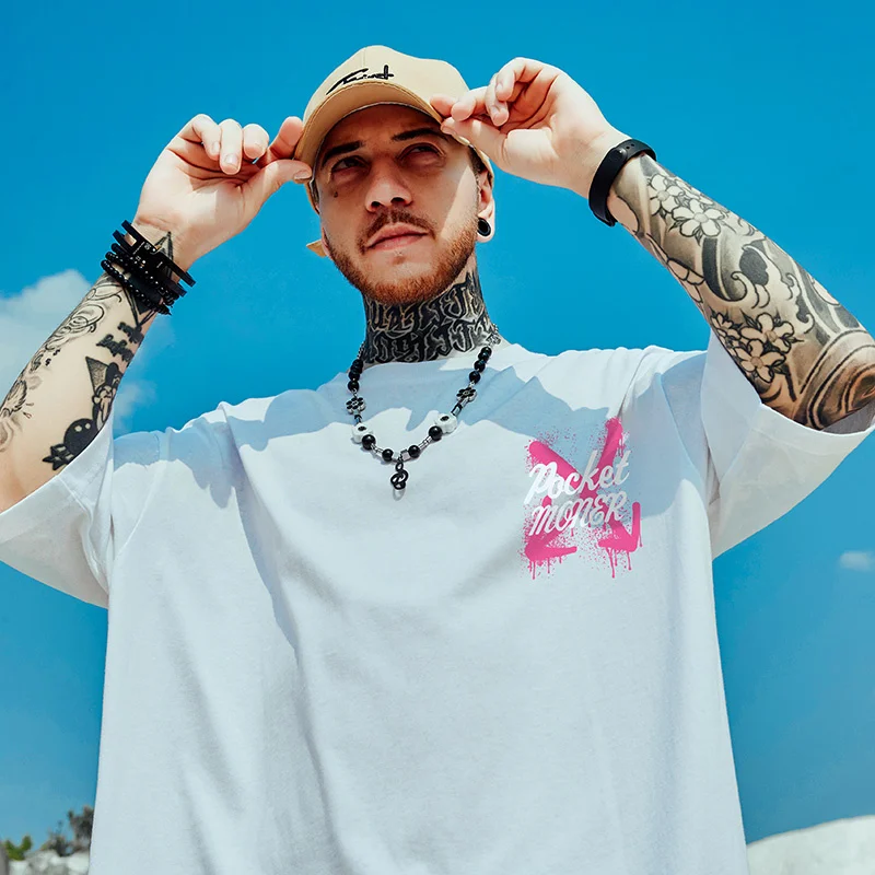 

Oversize Trendy Brand Fat Hip-hop Loose Short-sleeved T-shirt Men's Trend Large Size Couples Half-sleeved Trend