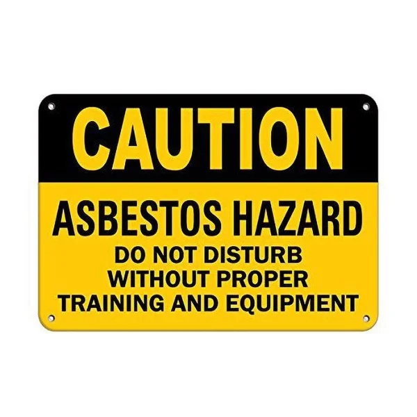 

Caution Asbestos Hazard Do Proper Training Equipment Tin Sign art wall decoration,vintage aluminum retro metal sign