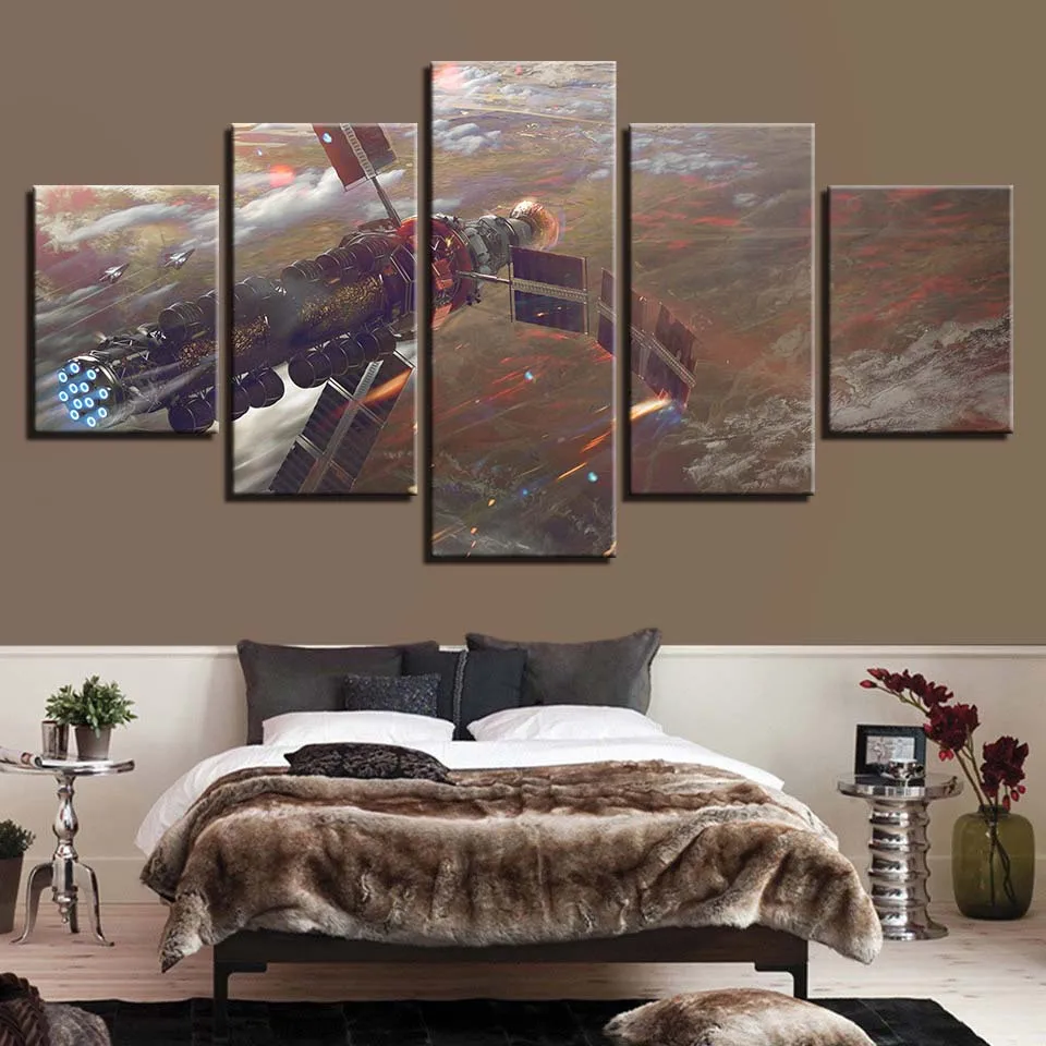 

Frame Canvas Painting HD Prints Home Decor 5 Pieces Wall Art Planet Landscape Modular Bedroom Pictures Artwork Creative Poster