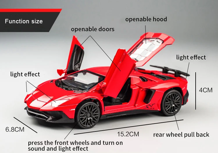 Горячая LP770 1:32 RC автомобиль сплав спортивная модель автомобиля звук светильник супер гоночный автомобиль задний откидной обода сплавочных колес игрушки для детей
