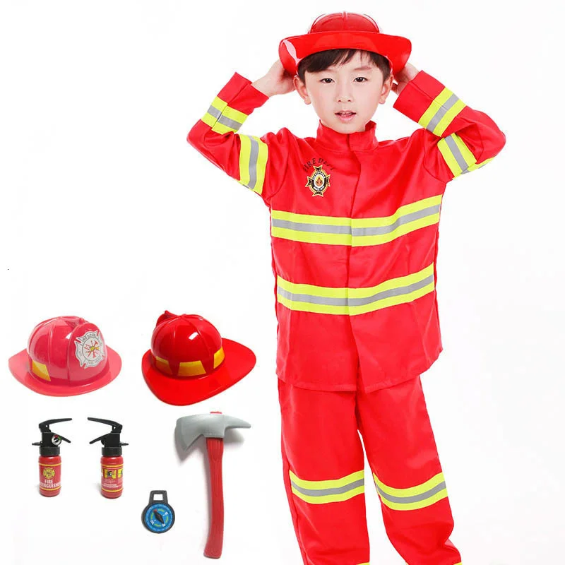 

Trajes role firefighter playing professional worker Primary and secondary school pupils