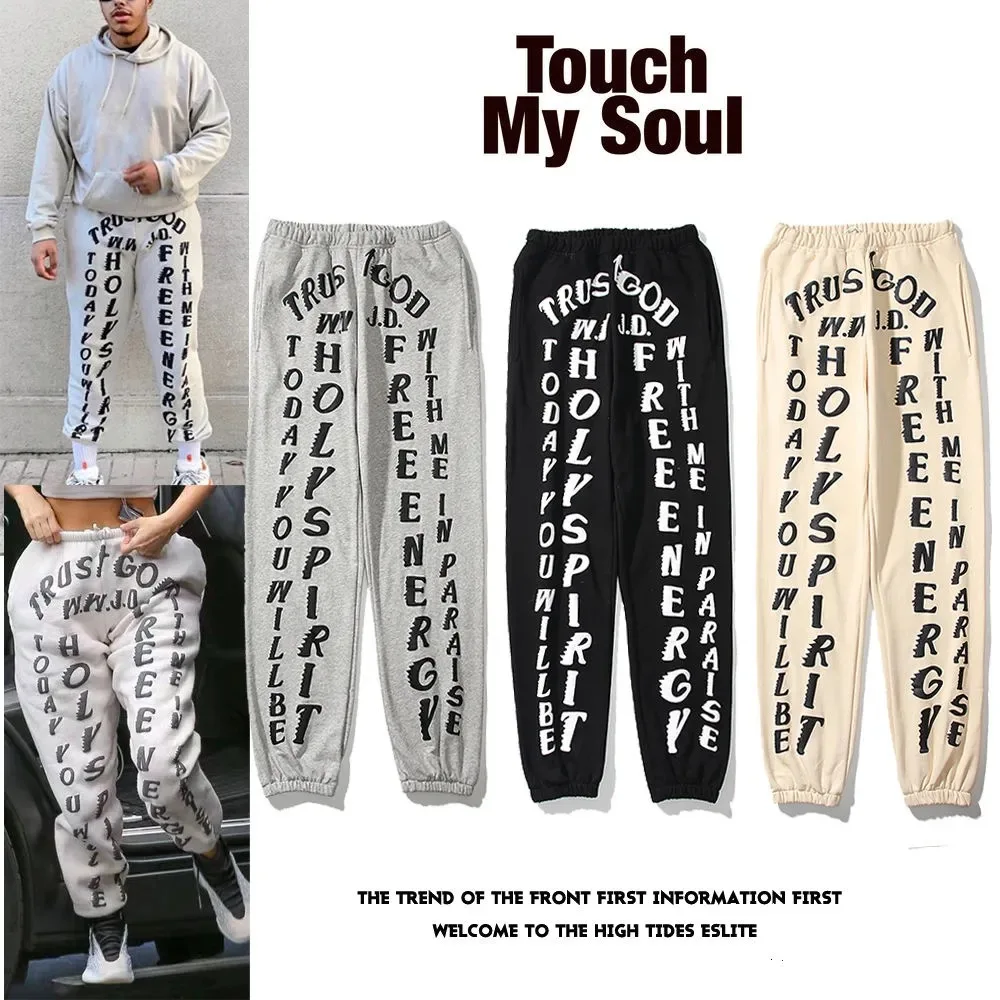 

Спортивные штаны Kanye West с 3D буквенным принтом, сервис по воскресеньям, хлопковые брюки оверсайз, свободная одежда унисекс, повседневный спор...