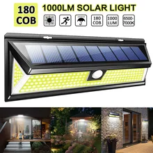 180 COB LED Solar Wall Light Outdoor Security Lamp Motion Sensor Street Sunlight for Garden Swimming Pool Garage Waterproof