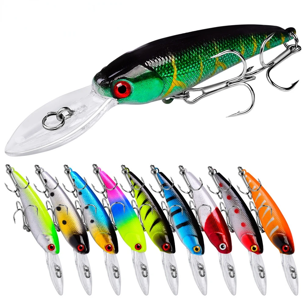 

Minnow Fishing Lures 9cm 8.3g Artificial Plastic Hard Wobblers Deep Diving Crankbaits Isca Pesca Squid Bass Pike Pesca