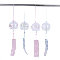 sakura cherry blossom pattern japanese style glass wind chimes hanging craft wind bell home decor