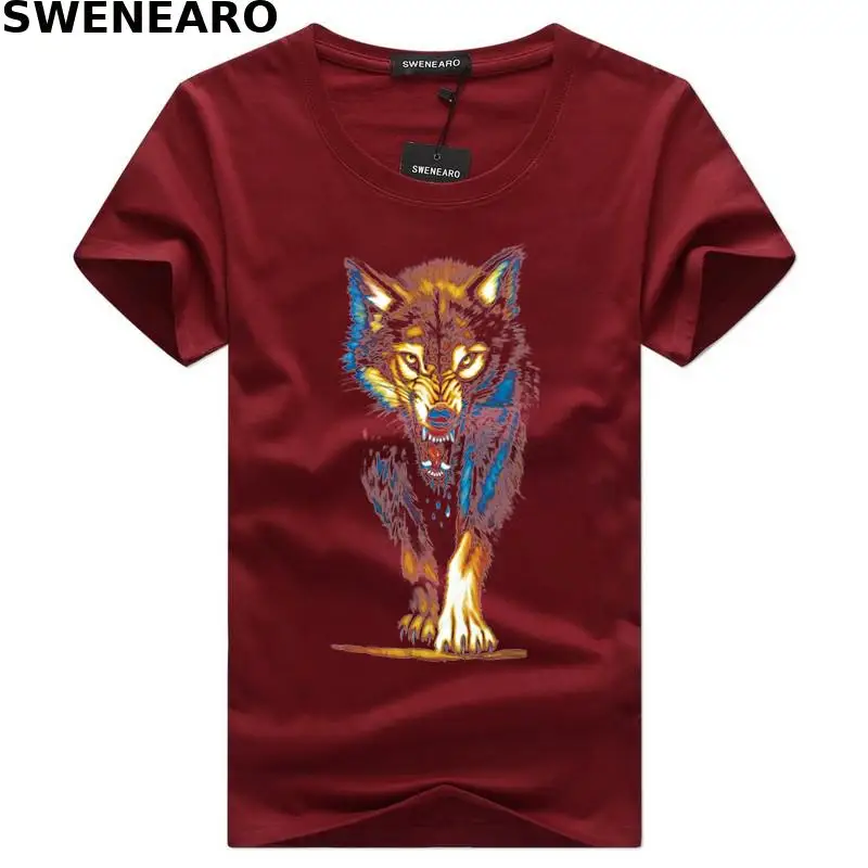 

SWENEARO new 2021 summer breathable printed T-shirt men's casual O-neck short-sleeved brand T-shirt men's hip-hop T-shirt men