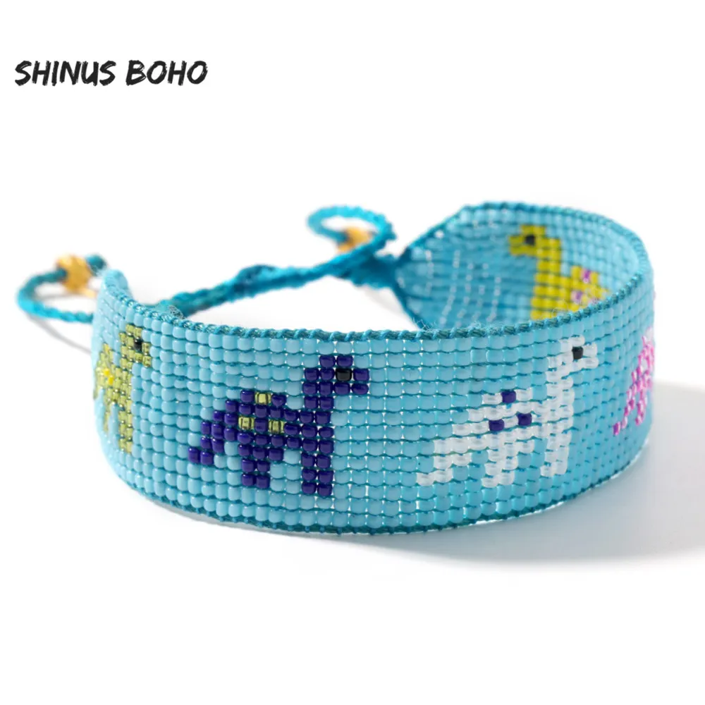 Шарм браслет SHINUSBOHO с маленьким динозавром для женщин ювелирные изделия ручной