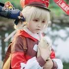 Парик для косплея по мотивам игры дженшина ударного клея, аниме одежда с шапочкой, Детский костюм на Хэллоуин