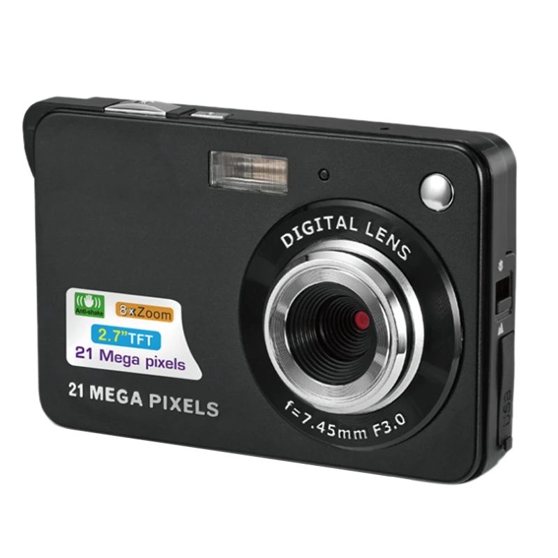 

RISE-Digital Camera 21-Megapixel High-Definition Camera 720P Photo and Video One Machine Home Camera 2.7-Inch TFT LCD Display