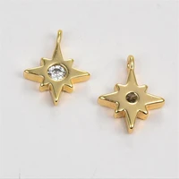 4pcslot high quality gold color plated inlaid cz crystal hexagram charms for diy necklace pendant jewelry making accessories