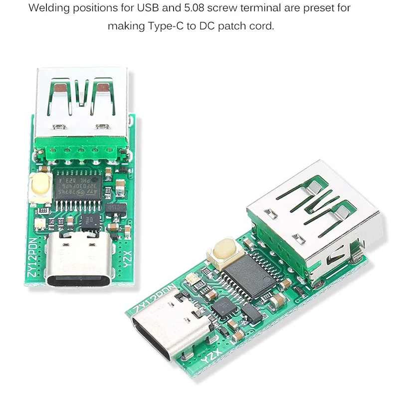USB C PD2.0/3 0 в DC преобразователь модуль питания декодирование Быстрая зарядка