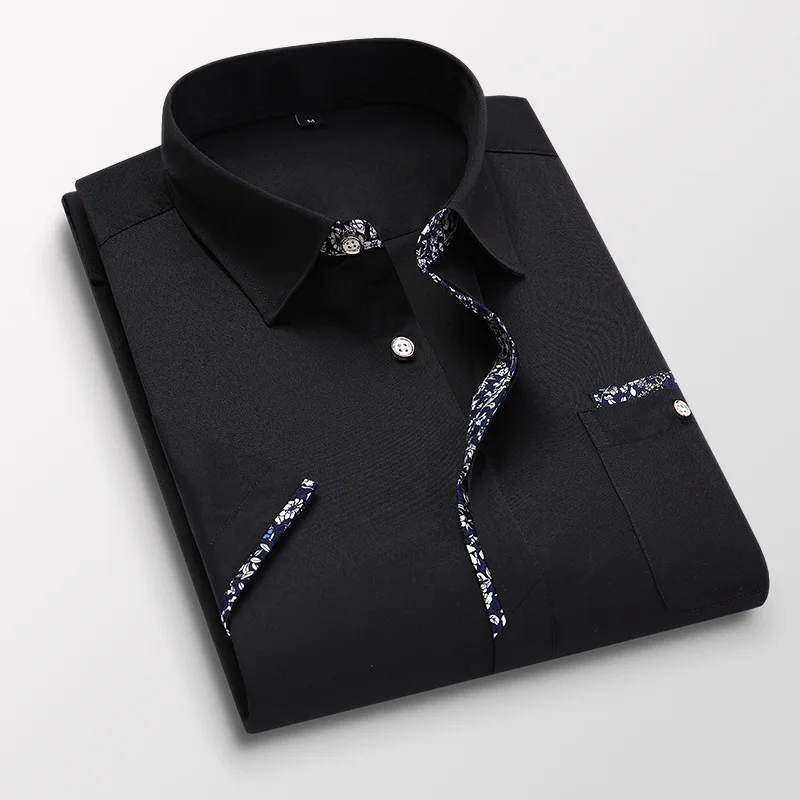 Мужская рубашка с коротким рукавом мужская летняя модная повседневная