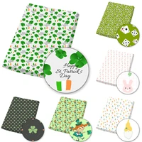 st patricks day patchwork clover printed polyester cotton fabric sewing quilting fabrics needlework material diy handmade