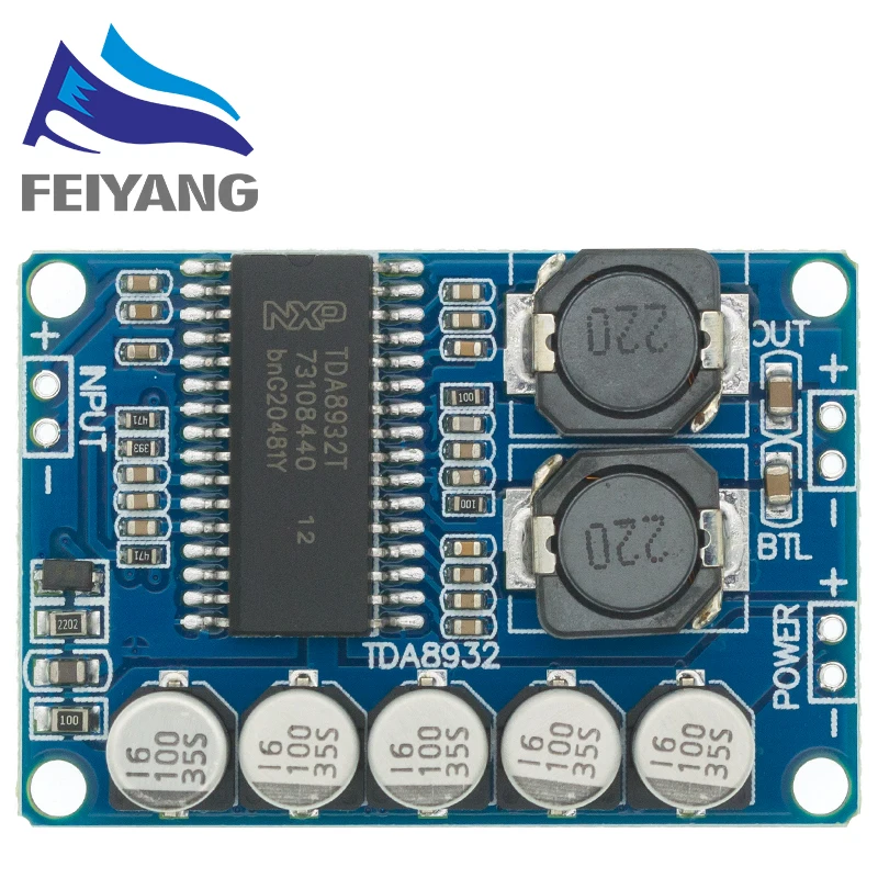 10pcs Digital power amplifier board module 35w mono High-power TDA8932 low consumption | Электронные компоненты и