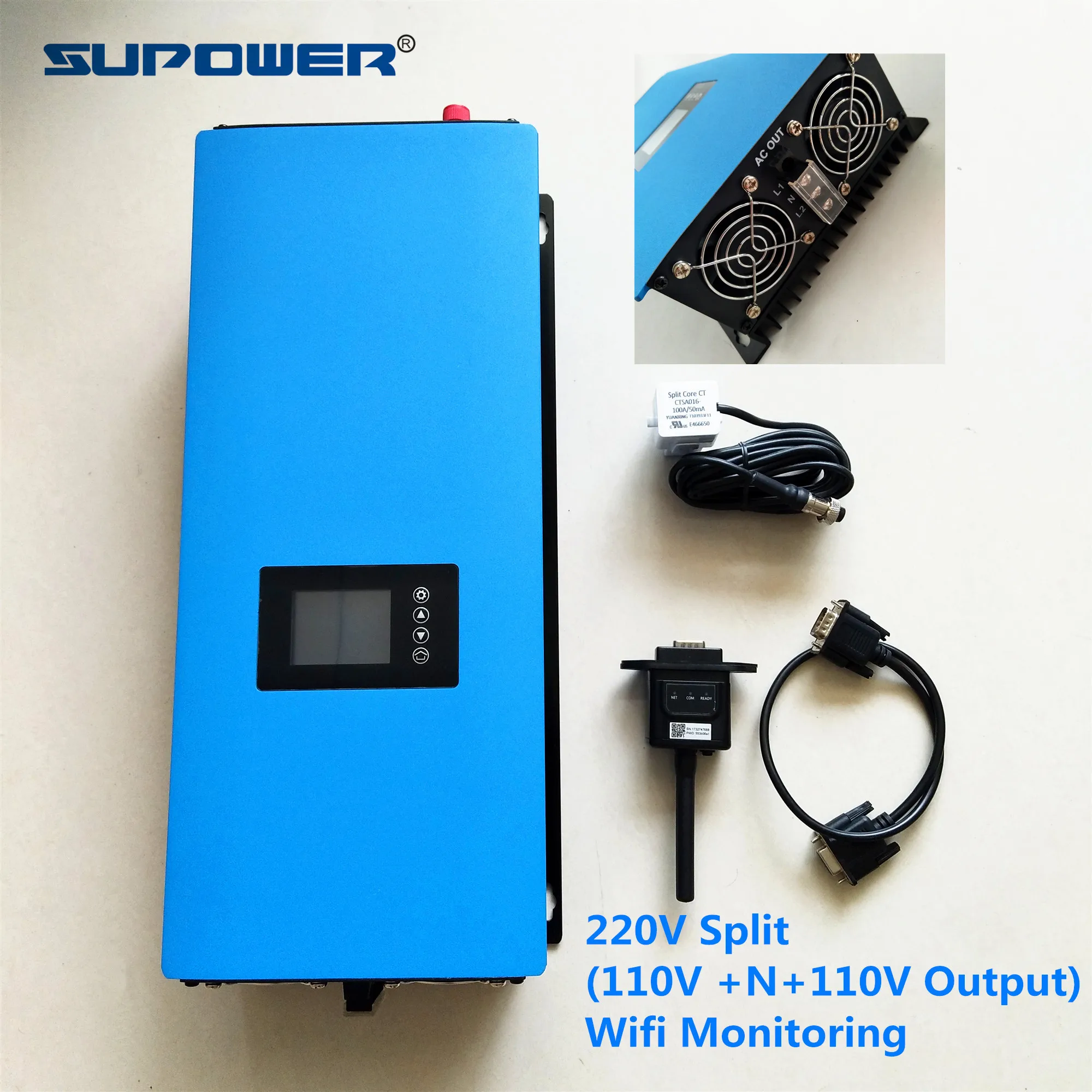 2000 Вт MPPT солнечный Grid Tie инвертор с ограничителем датчик Wifi мониторинга DC 45 90V к AC